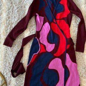 DVF - Wrap dress, size S, 100 % Wool